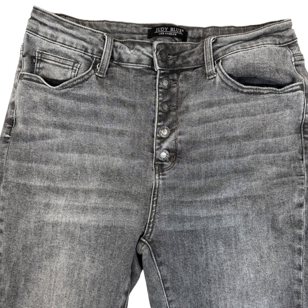 Judy Blue Button Fly High Rise Skinny Jeans‎ Gray JB78110 Womens 15/32